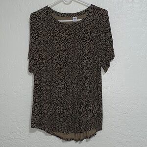 Old Navy Leopard Print Short Sleeve Tee in Brown/Black